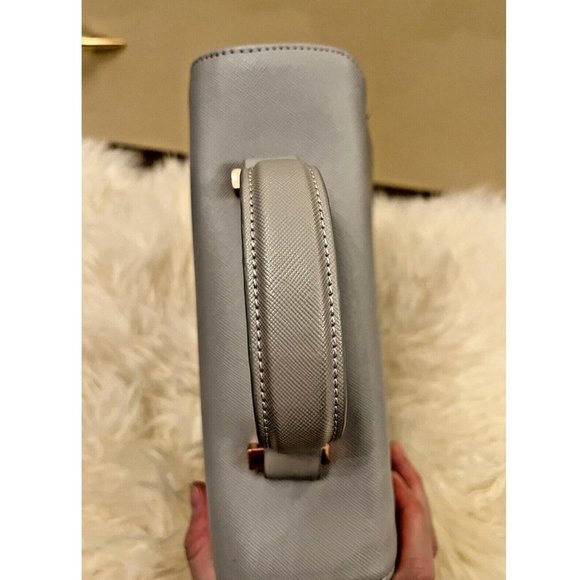 SOLD TED BAKER GREY GRAY ROSEGOLD HARDWARE CROSSBODY TOP HANDLE BAG PURSE - Picture 7 of 10